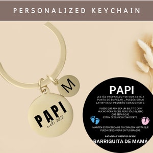 Future Expecting Dad Papi Personalized Keychain Gift Spanish, Pregnancy ...