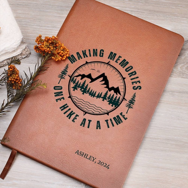 Personalized Hiking Journal Logbook Gift for Hikers, Making Memories One Hike at a Time Blank Journal, Hiking Birthday Christmas Gift