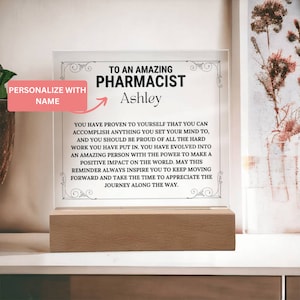 Personalized Pharmacist Gift, Custom Doctor of Pharmacy gift, PharmD graduation Gift, Pharmacy Technician Keepsake Birthday Christmas Gift