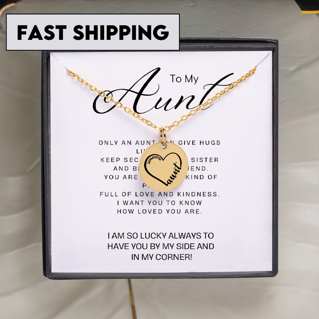 Ankiyabe Auntie Letter Necklace Name Necklace For Aunt New Aunt Gift