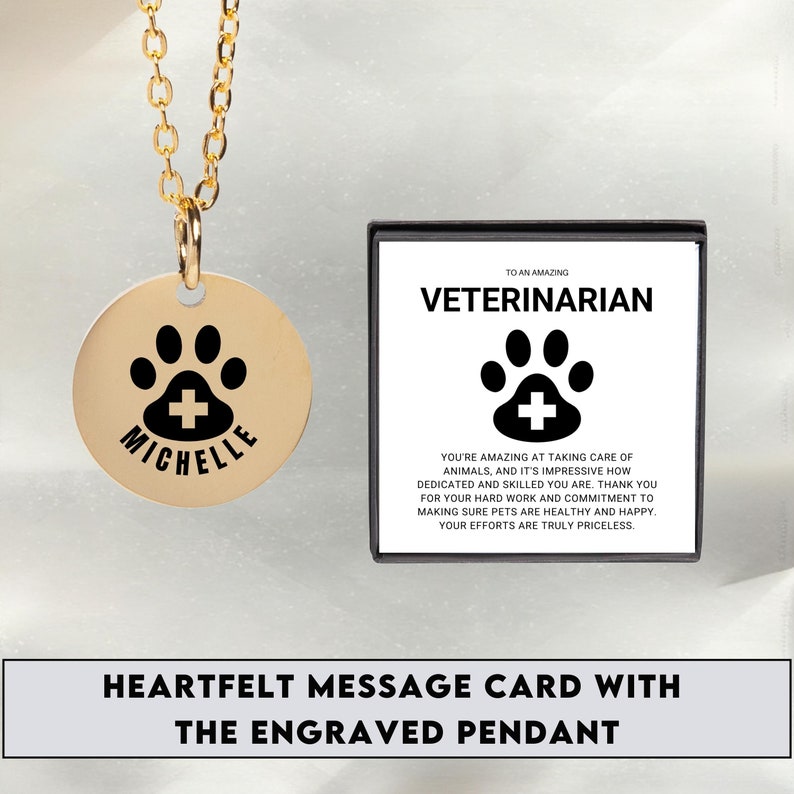 Personalized Veterinarian Gift, Necklace for Veterinarian Grad