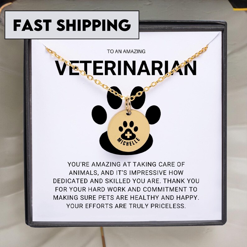 Personalized Veterinarian Gift, Necklace for Veterinarian Grad