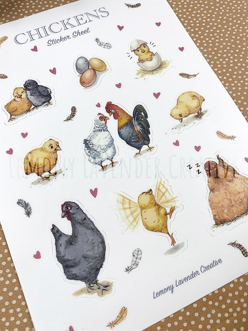 Chickens Sticker Sheet - Etsy