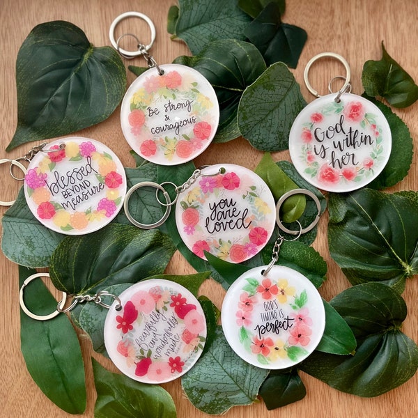 Christian Acrylic Keychains, Scripture Keychains, Bible Verse Keychains, Encouragement and Inspirational, Christian Gifts, Bible Study Gifts