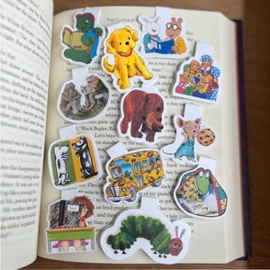 Nostalgic Children&#39;s Book Character Magnetic Bookmarks, Magnet Bookmarks, Kids Books, Elementary School, Retro, Cute Bookmarks, Teacher Gift