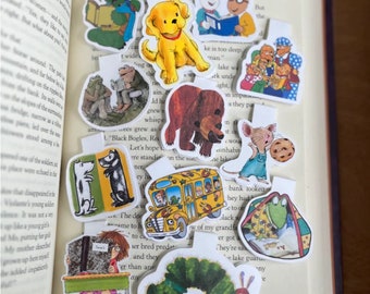 Nostalgic Children's Book Character Magnetic Bookmarks, Magnet Bookmarks, Kids Books, Elementary School, Retro, Cute Bookmarks, Teacher Gift