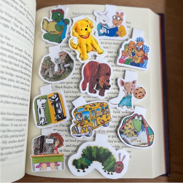 Nostalgic Children's Book Character Magnetic Bookmarks, Magnet Bookmarks, Kids Books, Elementary School, Retro, Cute Bookmarks, Teacher Gift