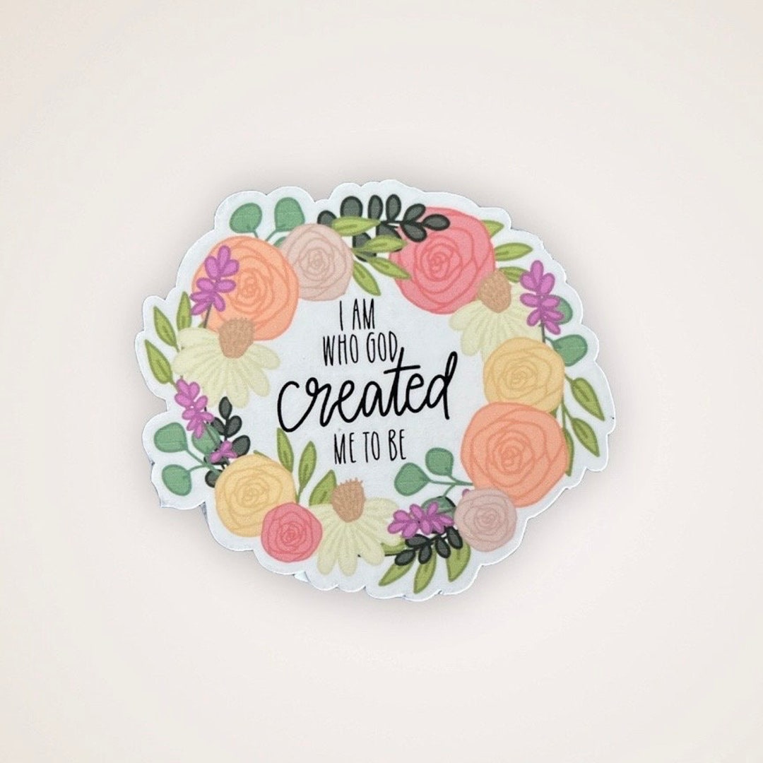 Floral Christian Quote Sticker, Bible Verse, Laptop Decal - Etsy