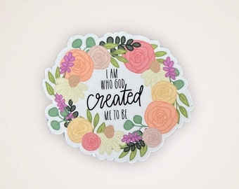 Floral Christian Quote Sticker, Bible Verse, Laptop Decal