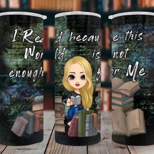 20oz Skinny Book Tumbler Design | Dark Romance Reader | Sublimation Design | Reading Digital Design | PNG Design | Reading Tumbler Design