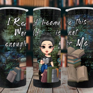 20oz Skinny Book Tumbler Design | Dark Romance Reader | Sublimation Design | Reading Digital Design | PNG Design | Reading Tumbler Design