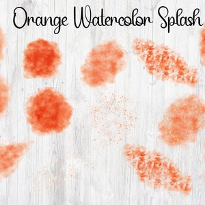Oranje aquarelspatten | Plons clipart | Digitaal ontwerp | PNG-ontwerp | Aquarel clipart | Aquarelplons | Sublimatie ontwerp