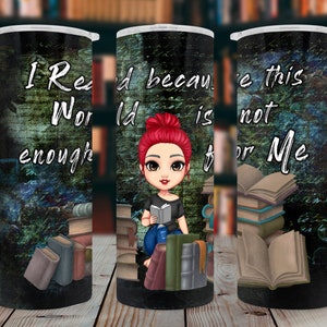 20oz Skinny Book Tumbler Design | Dark Romance Reader | Sublimation Design | Reading Digital Design | PNG Design | Reading Tumbler Design