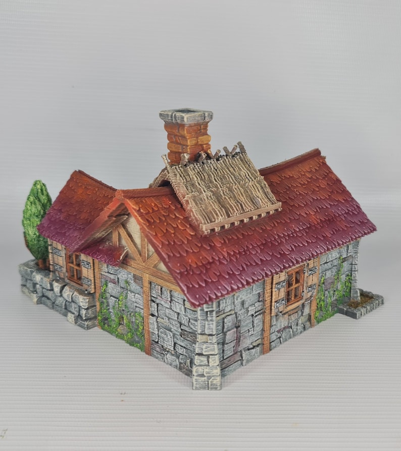 3D Printed Pumpkin Cottage 28mm SCALE Tabletop Terrain for DD or RPG Games image 3