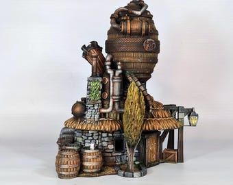 3D Printed Brewery Building - Ready To Paint Kit for 28mm & 32mm Scale