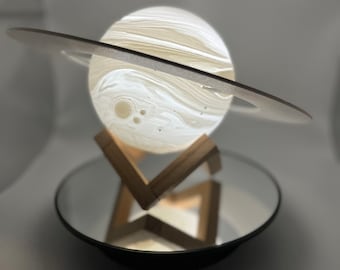 Customizable 3D Printed Solar System Planet Lamps - 16 Color Changing RGB Night Light with Stand