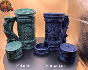 3D Printed DnD Class Tankard: Dice Tower, Can & Dice Holder