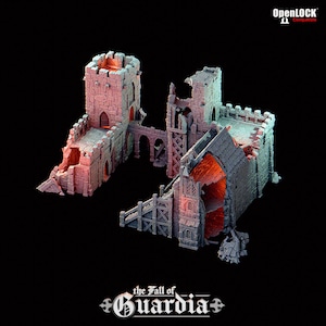 The Fall of Guardia - Barracks and the Bell Tower. 3D printed - 28mm scale