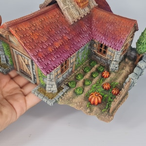 3D Printed Pumpkin Cottage 28mm SCALE Tabletop Terrain for DD or RPG Games image 1