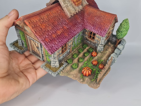 3D Printed Pumpkin Cottage 28mm SCALE Tabletop Terrain for DD or RPG Games