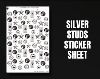 Stickervel met zilveren studs