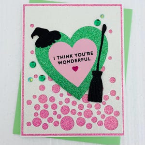 Handmade Wicked Card, Glitter Greeting, All Occasion 3D Movie Fan Art