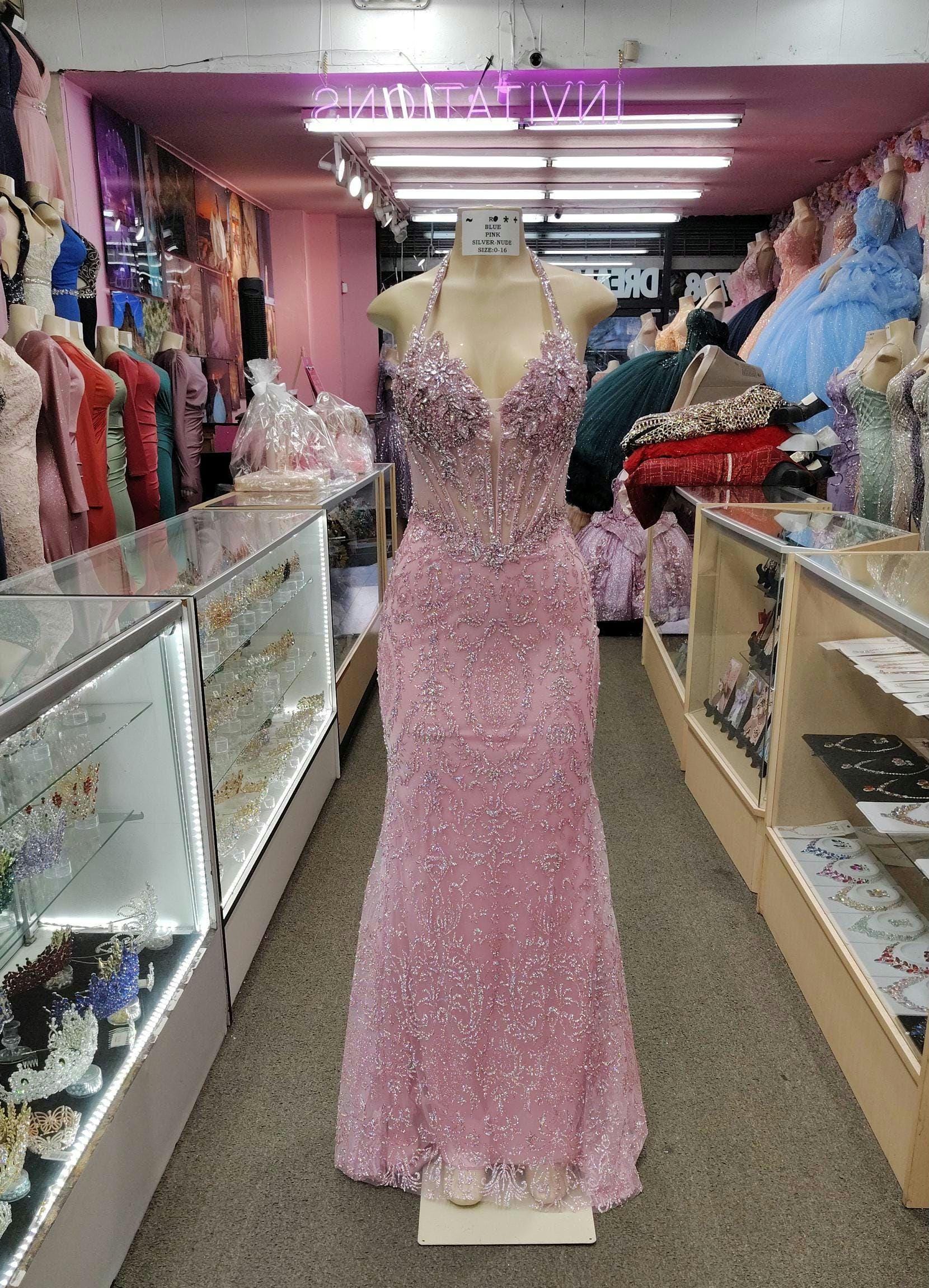 strapless open back dress Hellymoon Women Hot Pink Corset Prom Dress Tulle Spaghetti Straps A Line  Party Dress with Slit – hellymoonuk main image 1