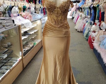 Off-the-Shoulder Satin Gown: Pleated Waist, Elegant Fit