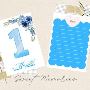 Baby Monthly Milestone Cards with Parental Notes – Newborn to 12 Months Keepsake | Baby Shower Gift
