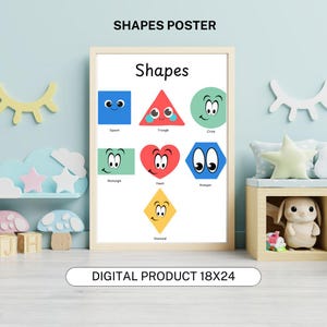 Poster für Kinder | Vorschule druckbare Kunst | Lernkarte für Kleinkinder | Lernform-Diagramm | Klassenzimmer Dekor | PDF für Hausschule