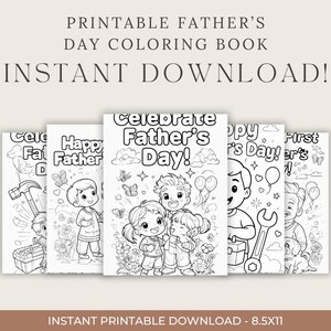 Father's Day Coloring Book for Kids | Fun Printable Activity for Dad | Gift from Kids | DIY Father's Day Card Alternative | Instant Download