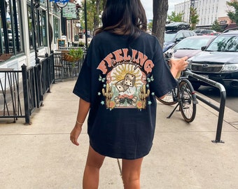 Comfort Colors Western Boho Shirts Cowboy Country Western American Rodeo Shirt Oversized Nashville Tshirt Dress Western Clothes Desert Tee