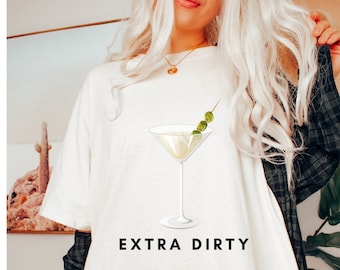 Dirty Martini Shirt ,Dirty Martini Social Hour Crewneck, Martini Lover Gift, Martini Cocktail Tee,Signature Cocktail Shirt, Fun Brunch Tee