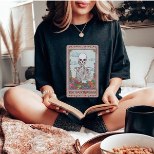 Skeleton Tarot Card Shirt, Funny Over Thinker Tee, Mental Health Tee, Funny Anxiety Shirt, Mystical Graphic Shirt, Spiritual Shirt