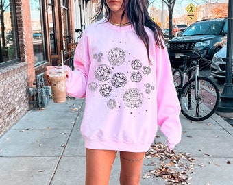 Disco Ball Tshirt, Mirrorball Tee Last Disco Retro Shirt Groovy Disco Bachelorette Party Tee Oversized Retro Women's Club Tee, Bach Merch