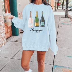 Champagne Gang Women’s Brunch Sweatshirt,Brunch Gang, Sunday Brunch, Popping Bottles, Fun Brunch Champagne Crewneck