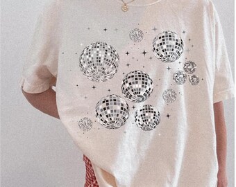 Disco Ball Tee Retro Disco Shirt Comfort Colors Tee Concert Party Tour Shirt Concert tshirt Dress Sparking Mirrorball Shirt Vegas Bach Tee