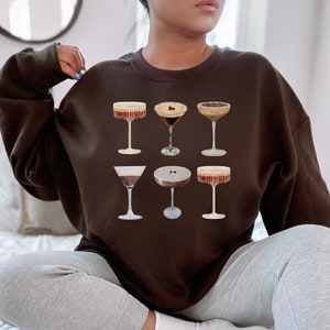 Espresso Martini Sweatshirt, Tini Time, Martini Lover Gift, Martini Club Shirt, Espresso Martini Crewneck, Xmas Gift For Her, Martini Top