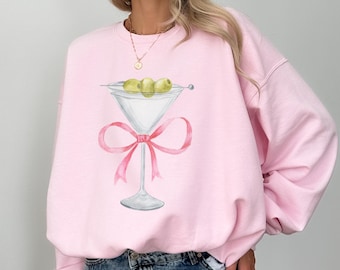 Dirty Martini Sweatshirt, Retro Cocktail Shirt Filthy Dirty Martini Tini Time Gift Signature Cocktail Tee Martini Clothes, Martini Glass Top