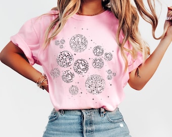 Disco Ball Shirt Comfort Colors Mirrorball Tee Last Disco Retro Tee Groovy Disco Bachelorette Party Tee Oversized Retro Tee Disco Ball Decor