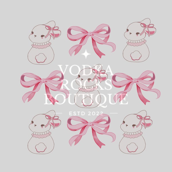 Coquette Bunny png, Easter Bunny Png, Soft Girl Aesthetic, Coquette Png, Easter Vibes Png, Pink Bow Png, Bunny Png,Cherry Png, Girly Png