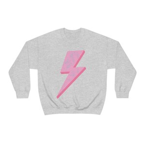 Preppy Lightning Bolt Oversized Women's Sweatshirt Trendy Lighting Bolt Graphic Print Crewneck, Retro Sweatshirt, VSCO Coconut Girl Shirt image 4