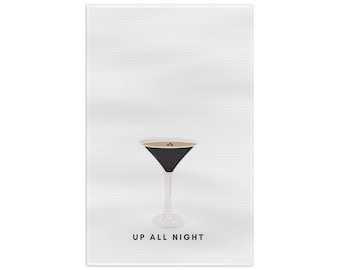 Martini Lover Tea Towel, Coffee Lover Gift, House Warming Gift, Martini Lover Gift, Espresso Lover Kitchen Accessories, Caffeine Lover