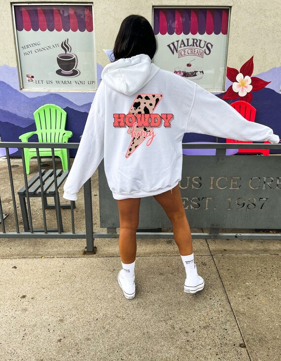 Howdy Sweatshirt Country Crewneck Y2K Lightning Bolt Leopard Print 