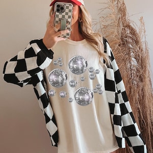Comfort Colors Disco Ball Shirt,  Mirrorball Tee, Brides Last Disco Retro Tee, Mirrorball Graphic Tee, Bach Party Tee Retro Women&#39;s Club Tee