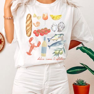 Vintage Sardine Fish Shirt, Retro Tomato Tee, Italian Market Fisherman Aesthetic Tee, Tomato Girl Outfit,Comfort Colors Farmers Market Tee