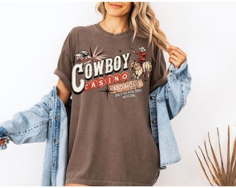 Vintage Cowboy Rodeo Shirt Comfort Colors Retro Western Tee Nashville Country Concert Shirt Retro Cowboy Shirt, Wild West Gift, Cowgirl Gift