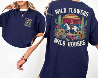 Comfort Colors Western Horse Shirt, Western Graphic Tee, Cowgirl Tshirt, Women's Horse Tee, Rodeo Shirt, Cowgirls Shirts, Country Girl Tee