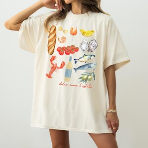 Fisherman Aesthetic Sardine Shirt,Tomato Girl Tee, Vintage Coastal Travel Tee Retro Graphic Italian Summer Shirt Comfort Colors Spritz Shirt