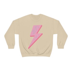 Preppy Lightning Bolt Oversized Women's Sweatshirt Trendy Lighting Bolt Graphic Print Crewneck, Retro Sweatshirt, VSCO Coconut Girl Shirt image 7